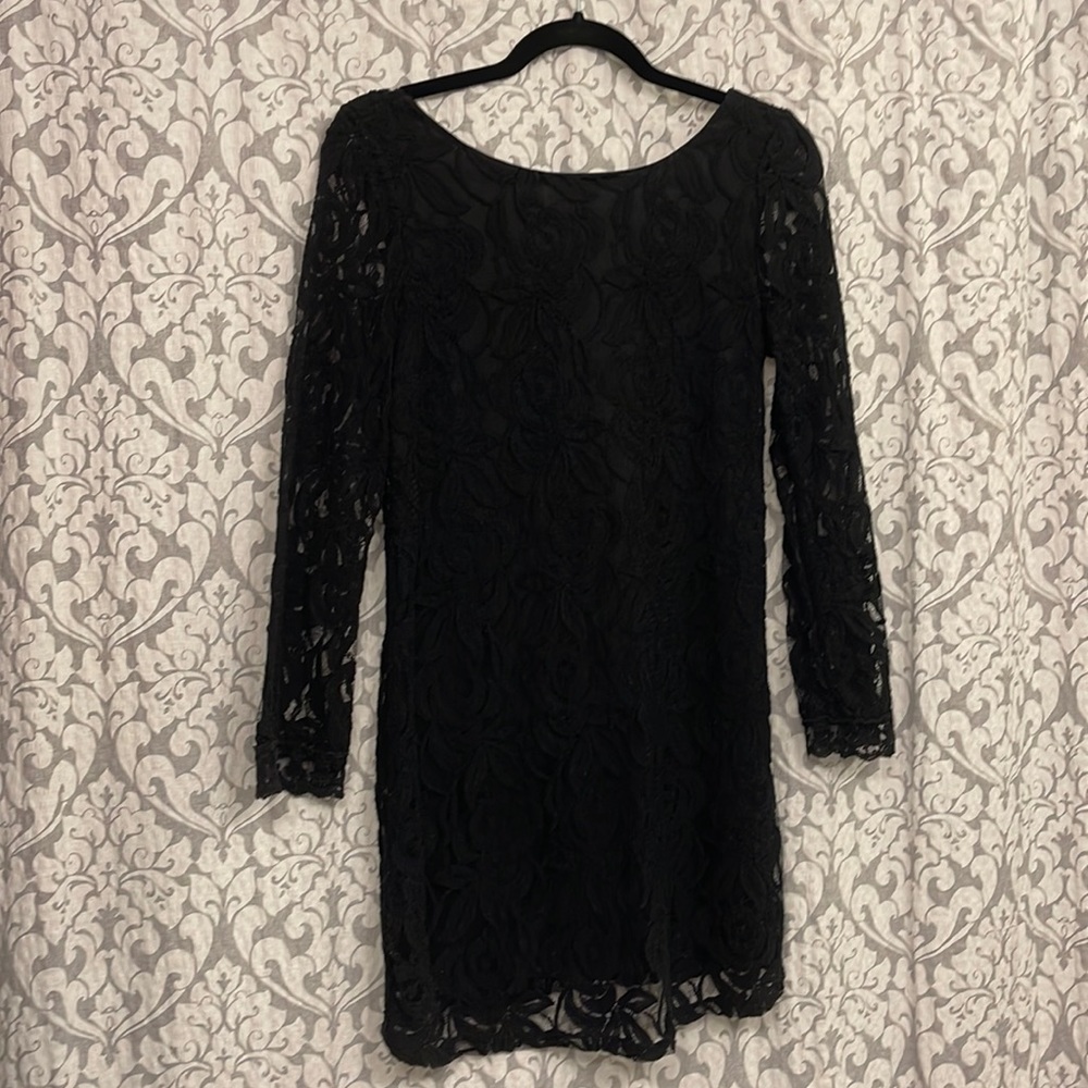 Womens size small black lace long sleeve dress